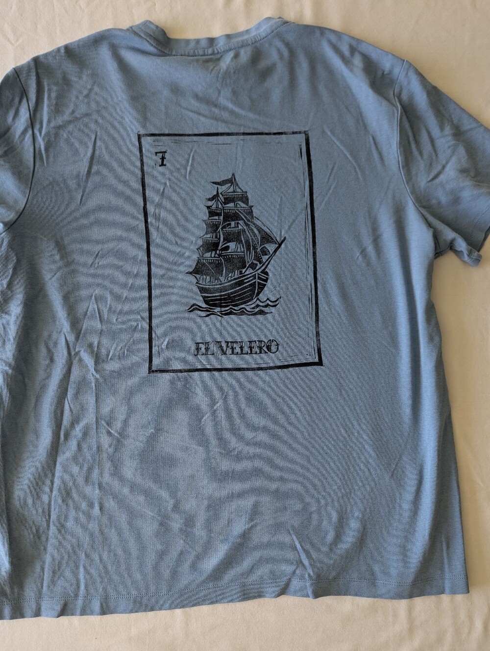 Sailing Ship Loteria Block Printed T-shirt